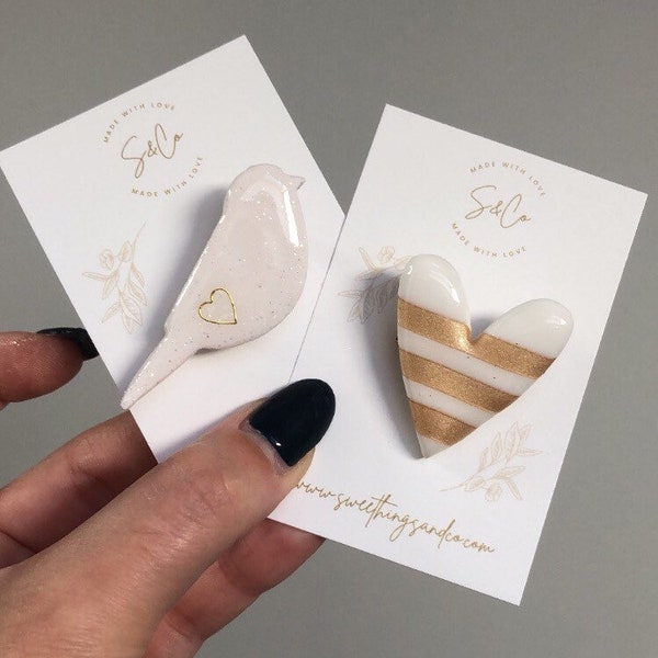 Poetic bird brooch | Mother's Day gift idea | Lucky charm gift | Christmas gift | Origami bird | Godmother gift