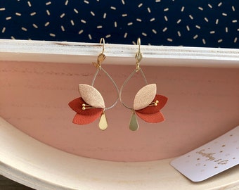 Boucles d'oreilles ISIS Pétales de Fleurs Rose Gold, Tendance Bohème Chic, Accesoire mariage fleur, Idée cadeau pour femme