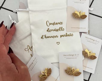 Wedding witness gift box | Surprise gift bag for women | Personalized poetic message bag | Request to be my godmother
