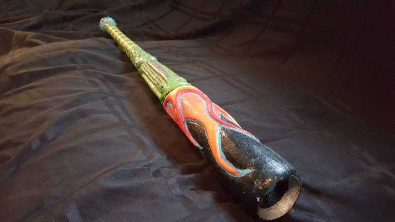 Hand carved alligator bat