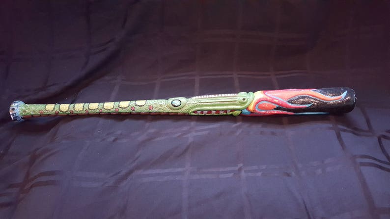Hand carved alligator bat