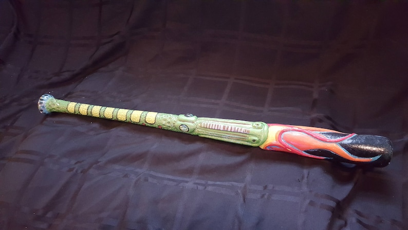 Hand carved alligator bat