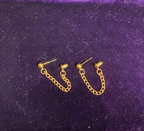 Gold Chain Link Earrings Etsy