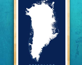 Greenland Icecap Graphic Map (13 in x 19 in)