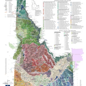 Idaho Mountain Ranges And Landforms 24 In X 20 In Etsy Il Klli 