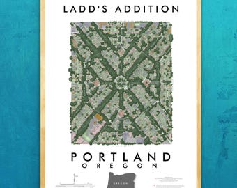 Ladd's Addition Portland Oregon (13 in x 19 in)
