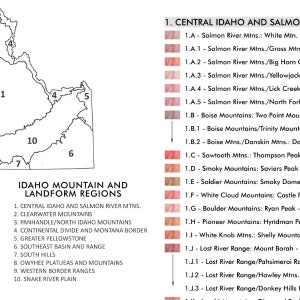 Idaho Mountain Ranges and Landforms 24 in x 20 in image 3