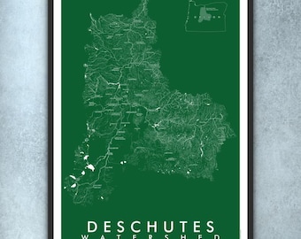 Deschutes River Watershed Oregon (13 in x 19 in)