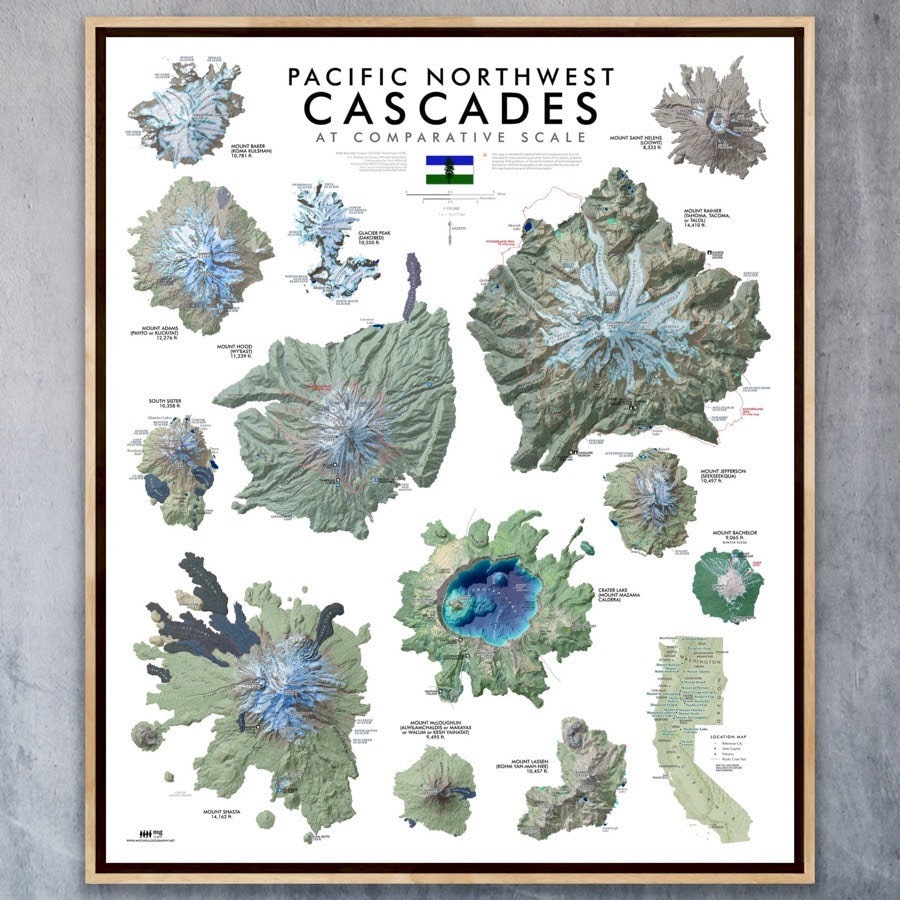 Cascades at Comparative Scale (24 in X 20 In) - Etsy