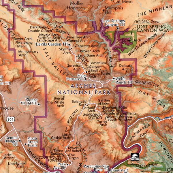 Moab Utah Map Etsy