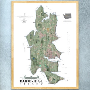 Bainbridge Island Washington Map (24 in x 18 in)