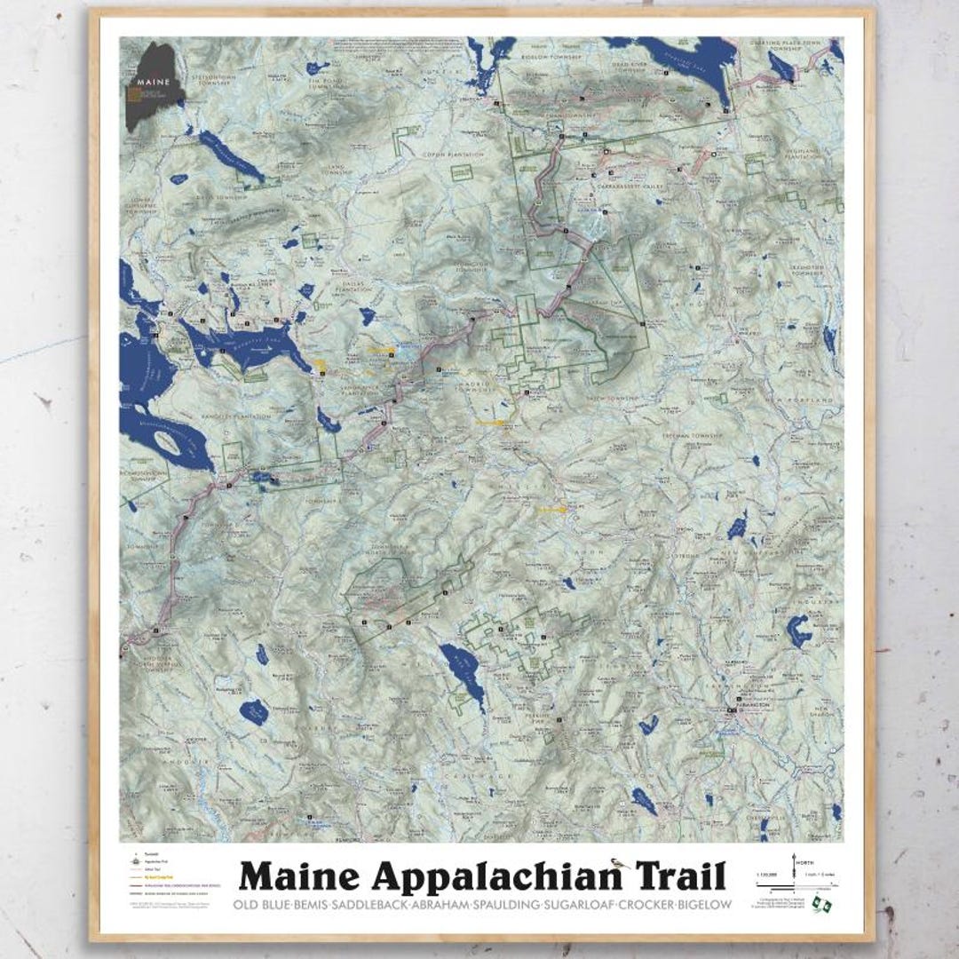 Maine Appalachian Trail - Old Blue to Bigelow (24 in X 20 In) - Etsy