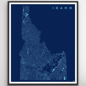 Idaho Rivers Map (24 in x 20 in)