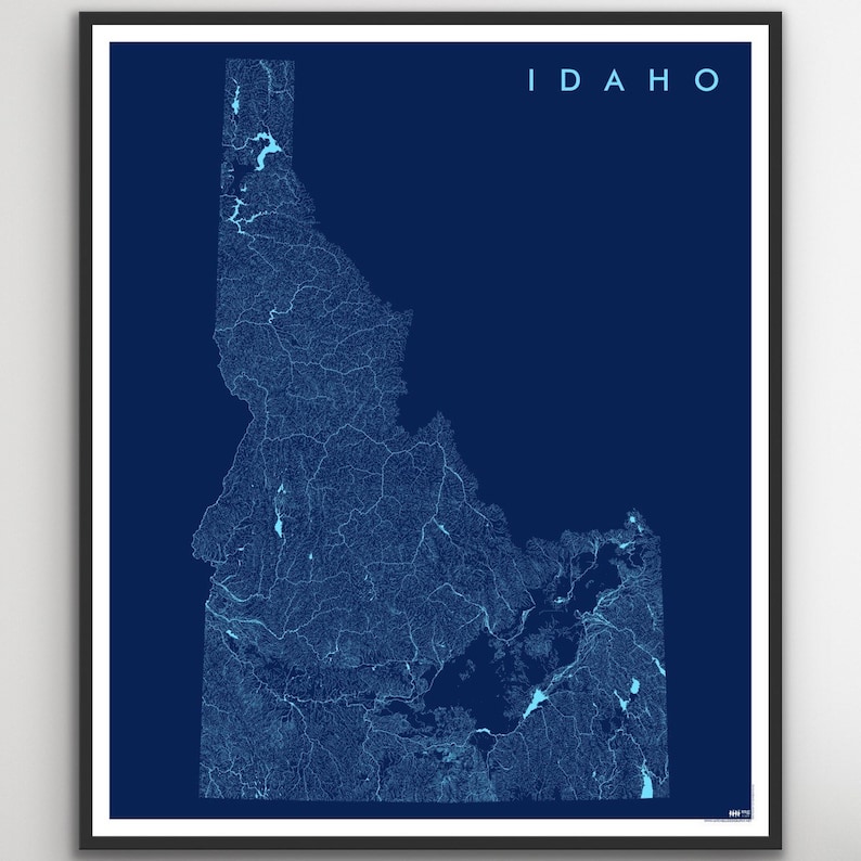 Idaho Rivers Map (24 in X 20 In)