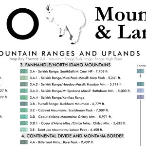 Idaho Mountain Ranges and Landforms 24 in x 20 in image 4