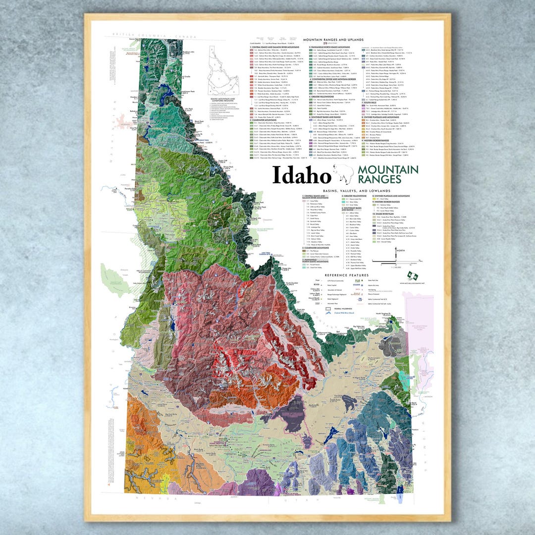 Idaho Mountain Ranges 28 In X 20 In Etsy Il 9hdu 