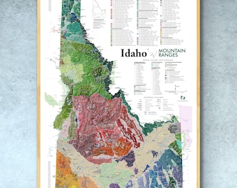 Idaho Mountain Ranges (28 in x 20 in)