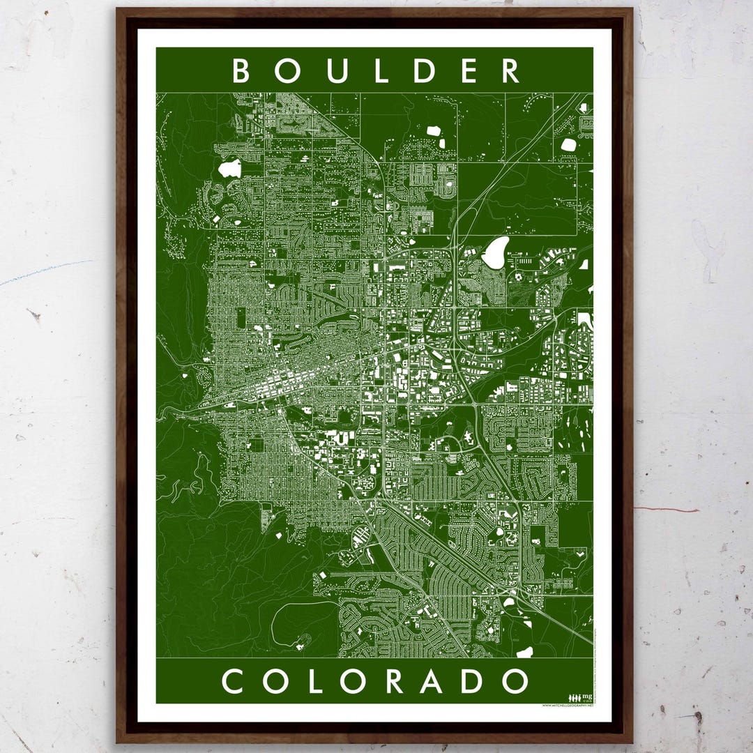 Boulder Colorado Graphic Map (13 in X 19 In) - Etsy