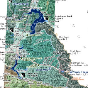 Idaho Mountain Ranges And Landforms 24 In X 20 In Etsy Il A32u 