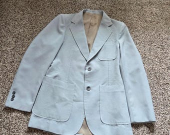 Vintage 70s Angels Flight Tobias Kotzin Blazer Jacket Size 40 Lined Grey Disco
