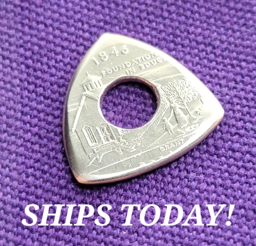 Coin Guitar Pick. Trisided With Hole in Center. Made From Real Quarters. Tri Sided. Guitar Pick