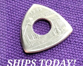 Coin Guitar Pick. Tri-sided With Hole In Center. Made From Real Quarters. Tri Sided. Guitar Pick. Coin Guitar Pick. Quarter. SHIPS TODAY!