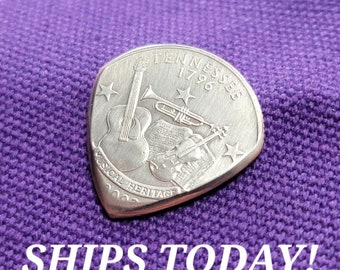 Coin Guitar Pick. Tennessee State Quarter. Handmade Guitar Pick. Tennessee. SHIPS TODAY!