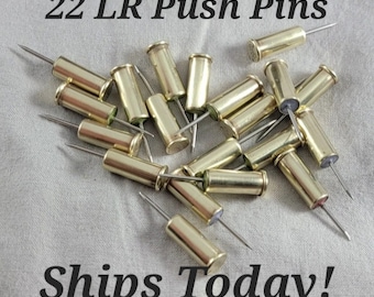 Push Pins. 22 Long Rifle Brass. Real Bullet Casings. Push Pins. Very Unique! Handmade Push Pins. Brass, .22, Long Rifle. SHIPS TODAY!