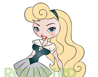 Briar Rose Digital Art Print, Sleeping Beauty, Disney Princess art, wall decor