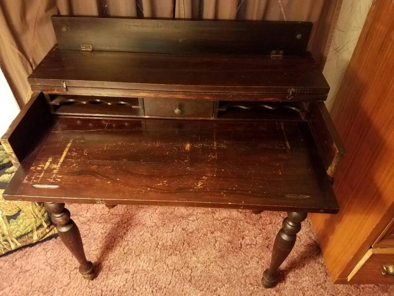 Primitive solid wood writing desk wood letter desk antique Etsy