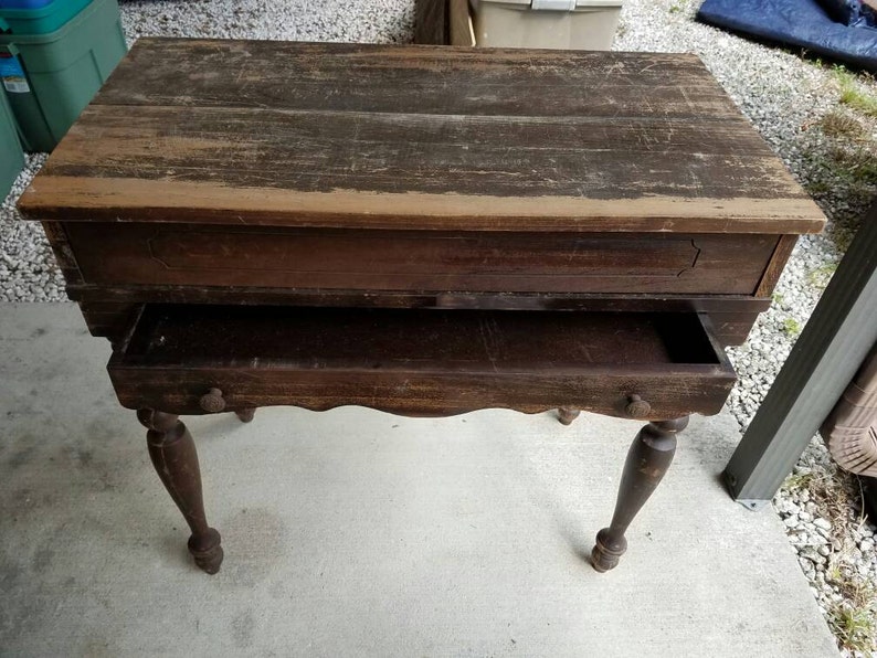 Primitive Solid Wood Writing Desk Letter Antique Small