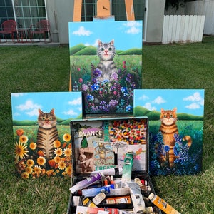 Custom Hand-Painted Pet Portrait on Canvas– Personalized Dog or Cat Art Gift