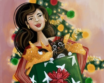 Christmas Cat (print on glossy paper)