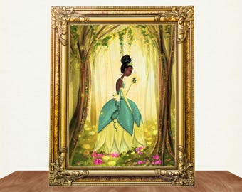 Impression d'art mariage Tiana & Frog – La princesse et la grenouille, scène du bayou (sans cadre)