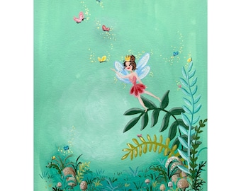 Handgemalte Illustration für Kinderbücher – Handgemalte Fantasy-Kunst – mit Gouache & Metallic-Wasserfarben