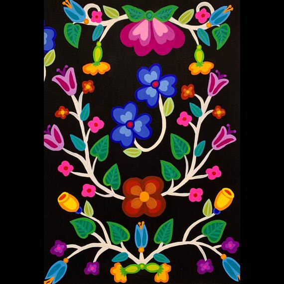 Ojibwe Floral Painting Etsy