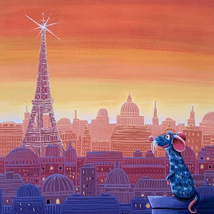 Remy Gouache Painting – Ratatouille-Inspired Disney Art – Hand-Painted on Watercolor Paper