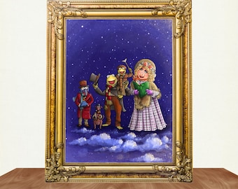 Muppets Christmas Carol Art Print – Dickens vakantiescène