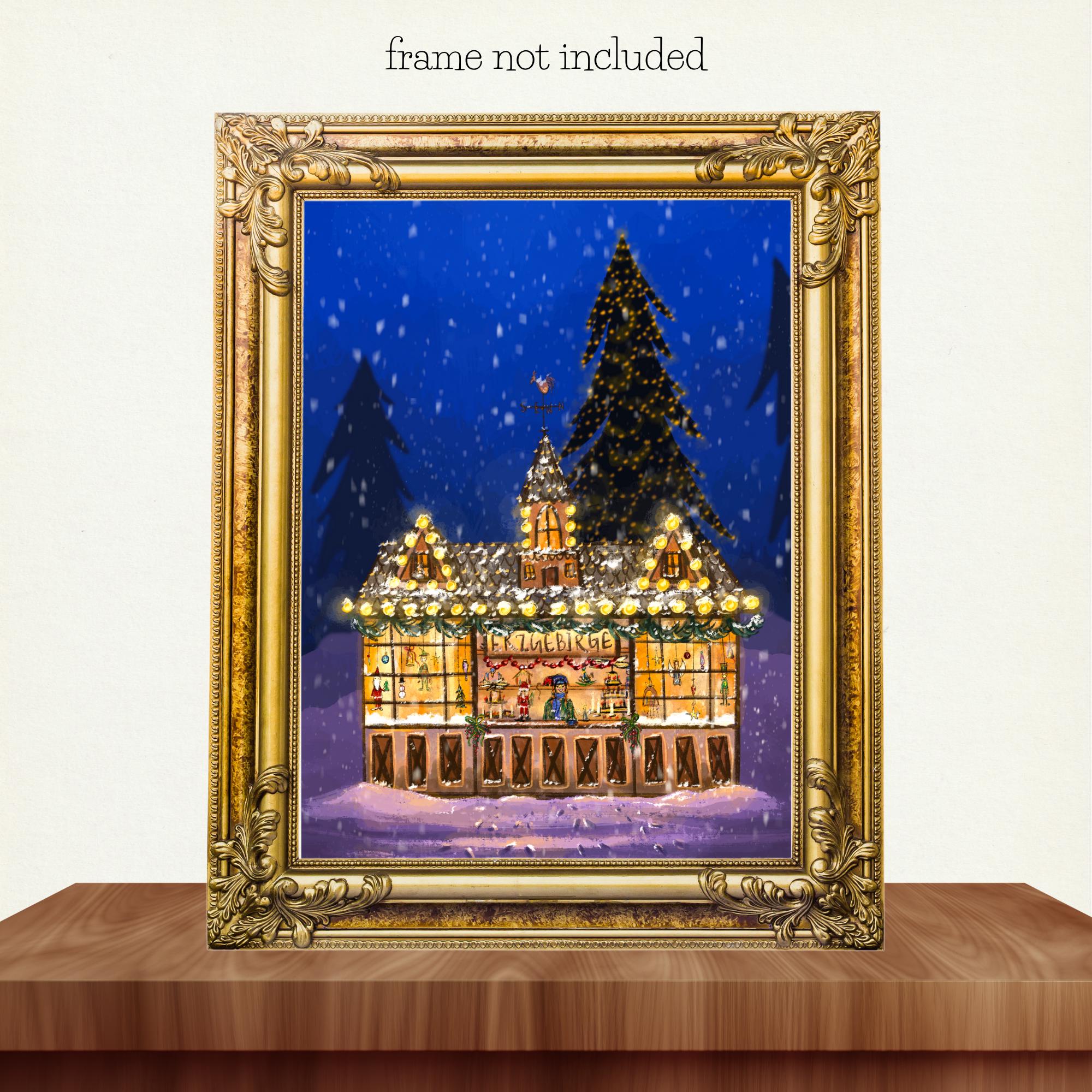 ドイツのクリスマス マーケット プリント – エルツ山地クリスト