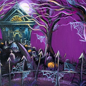 Haunted Mansion – Disney-Inspired Spooky Artwork – Hand-Painted Gouache Illustration