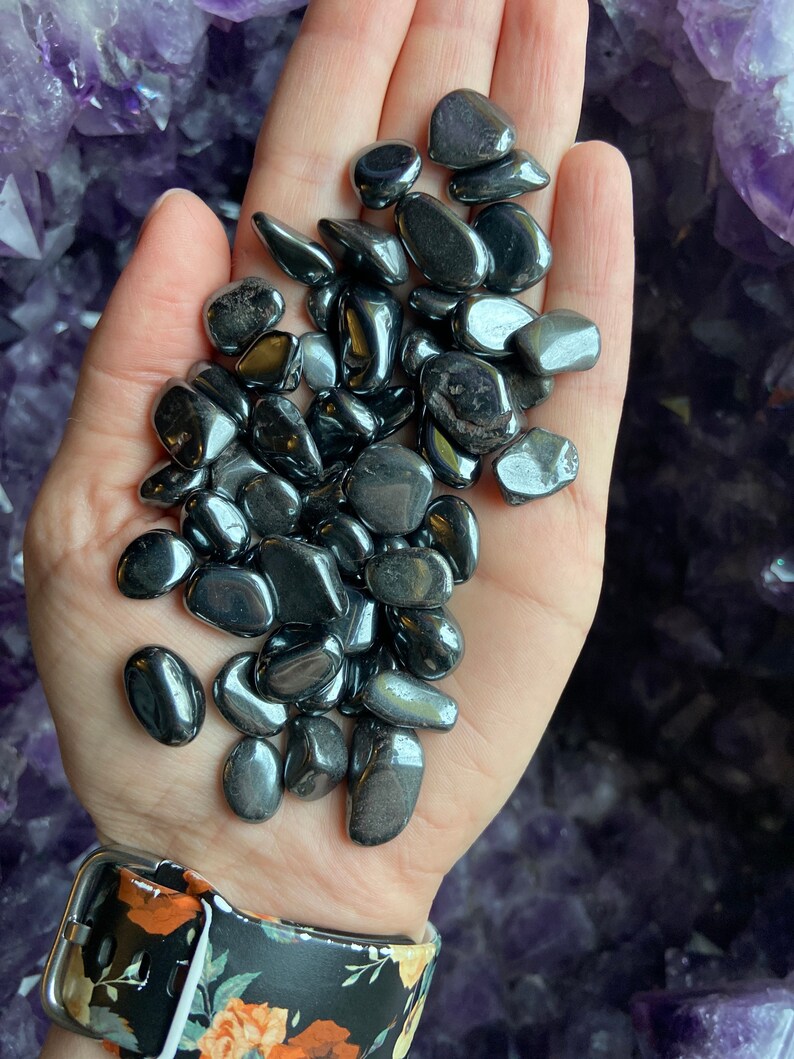 Hematite. High quality, tumbled. Hematite. High quality, tumbled.
