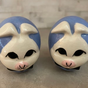 Easter Bunny Ceramic Eggs Pair