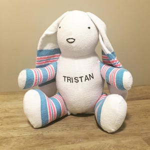 Personalized Hospital/Receiving Blanket Bunny - Personalized Memory Bunny - Keepsake Animal - Stuffed Animal