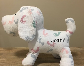 Hospital/Receiving Blanket Dog - Personalized Memory Dog - Keepsake Dog - Stuffed Animal