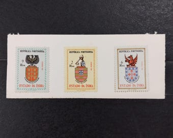 Juego de sellos postales antiguos de la India portuguesa - Sellos coleccionables MLH