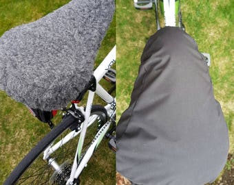 bike seat cover, soft seat cover,  waterproof bike seat cover + wool seat cover,  present for New Year