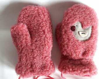 Kids mittens, Wool baby gloves, sheep wool baby mittens, Christmas present, 1-3 years old