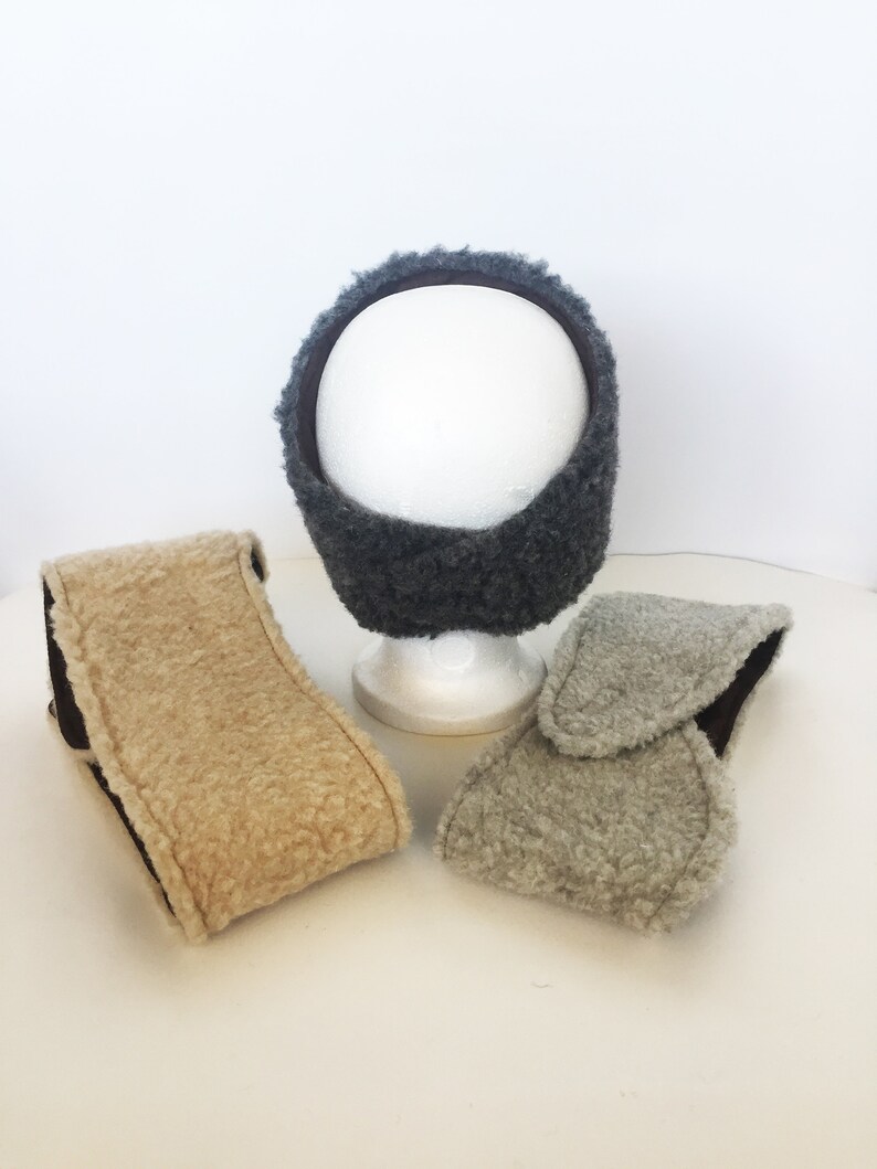 Woolen ear warmer headband, wide warm headband, natural headband, wool with linen, unisex, New Year present image 8