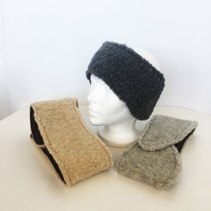 Woolen ear warmer headband, wide warm headband, natural headband, wool with linen, unisex, New Year present image 9