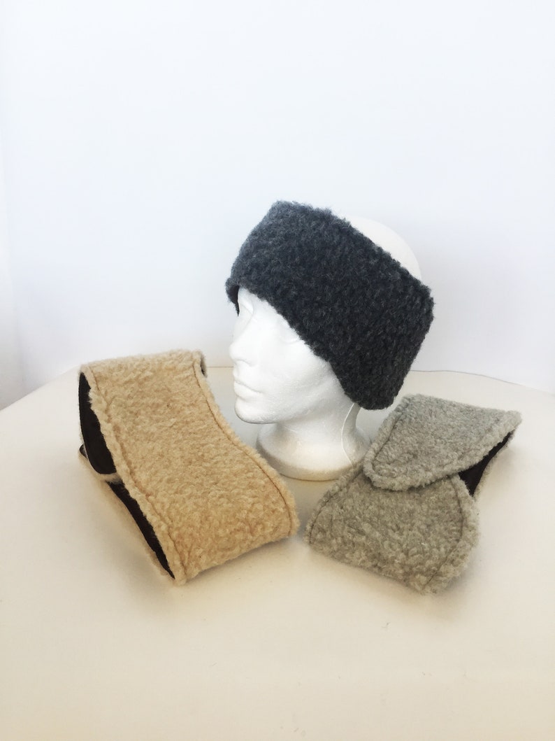 Woolen ear warmer headband, wide warm headband, natural headband, wool with linen, unisex, New Year present image 9